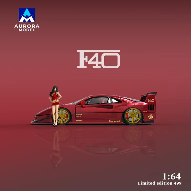 Aurora Model 1:64 Ferrari F40 Metallic Red or Yellow Lightning Livery - Image 3