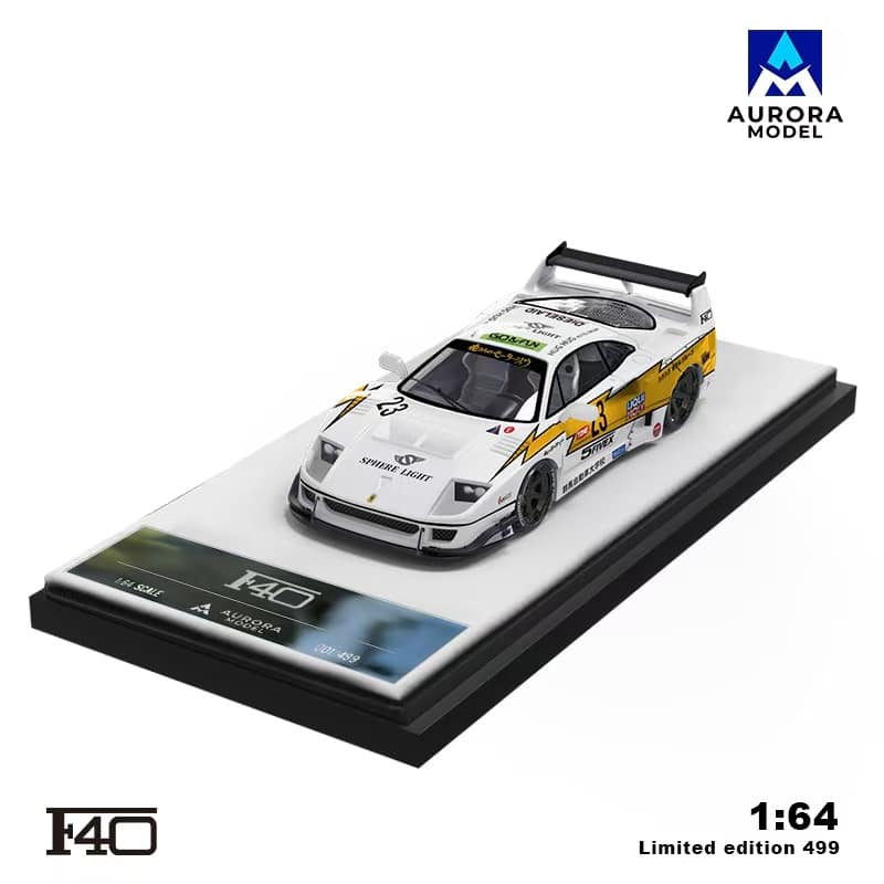 Aurora Model 1:64 Ferrari F40 Metallic Red or Yellow Lightning Livery - Image 5