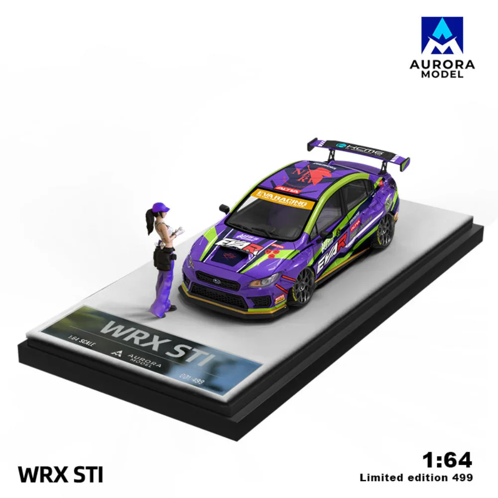 Aurora Model 1:64 Subaru WRX STI Eva Livery Purple - Image 4