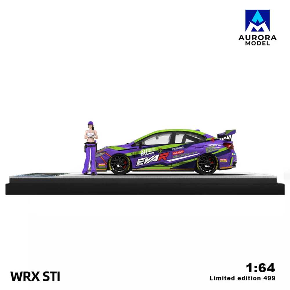 Aurora Model 1:64 Subaru WRX STI Eva Livery Purple - Image 5