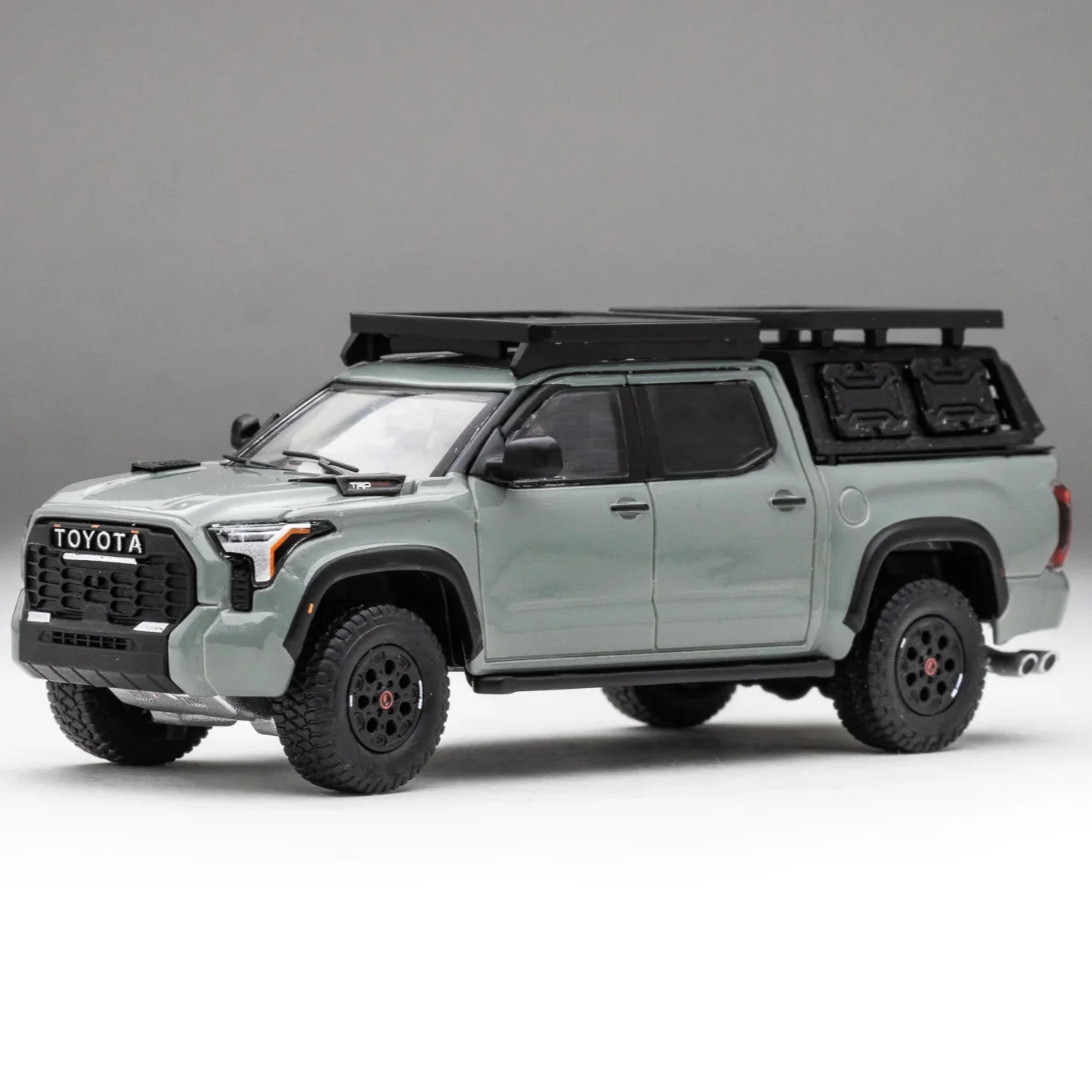DiecastTalk Exclusive GCD Toyota Tundra TRD PRO Lunar Rock with roof rack & accessories - Image 3