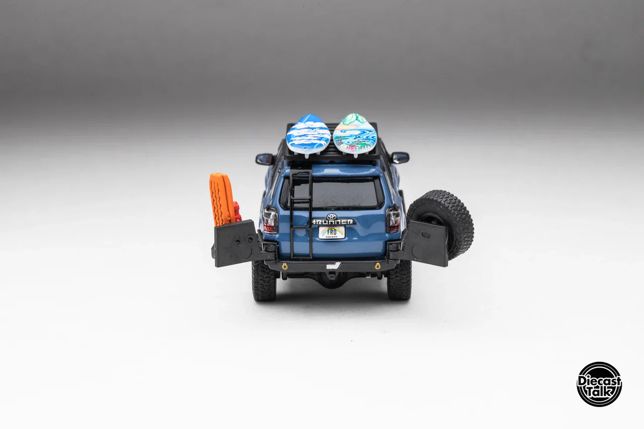 DiecastTalk x Front Runner Exclusive GCD Toyota 4Runner TRD PRO Overland Cavalry Blue with Accessories - Image 10