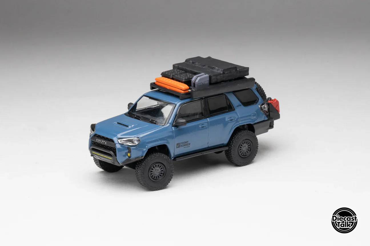 DiecastTalk x Front Runner Exclusive GCD Toyota 4Runner TRD PRO Overland Cavalry Blue with Accessories - Image 12