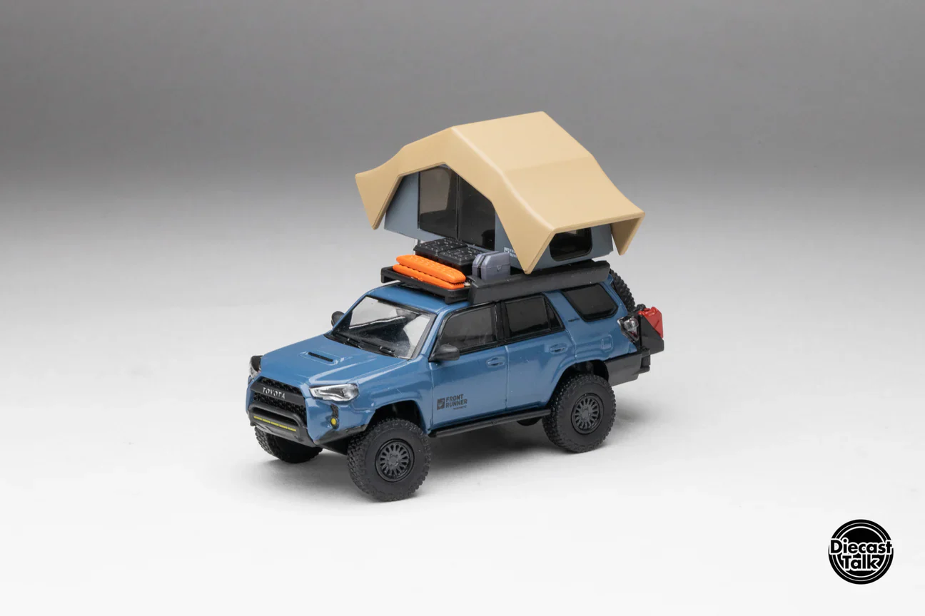 DiecastTalk x Front Runner Exclusive GCD Toyota 4Runner TRD PRO Overland Cavalry Blue with Accessories - Image 3