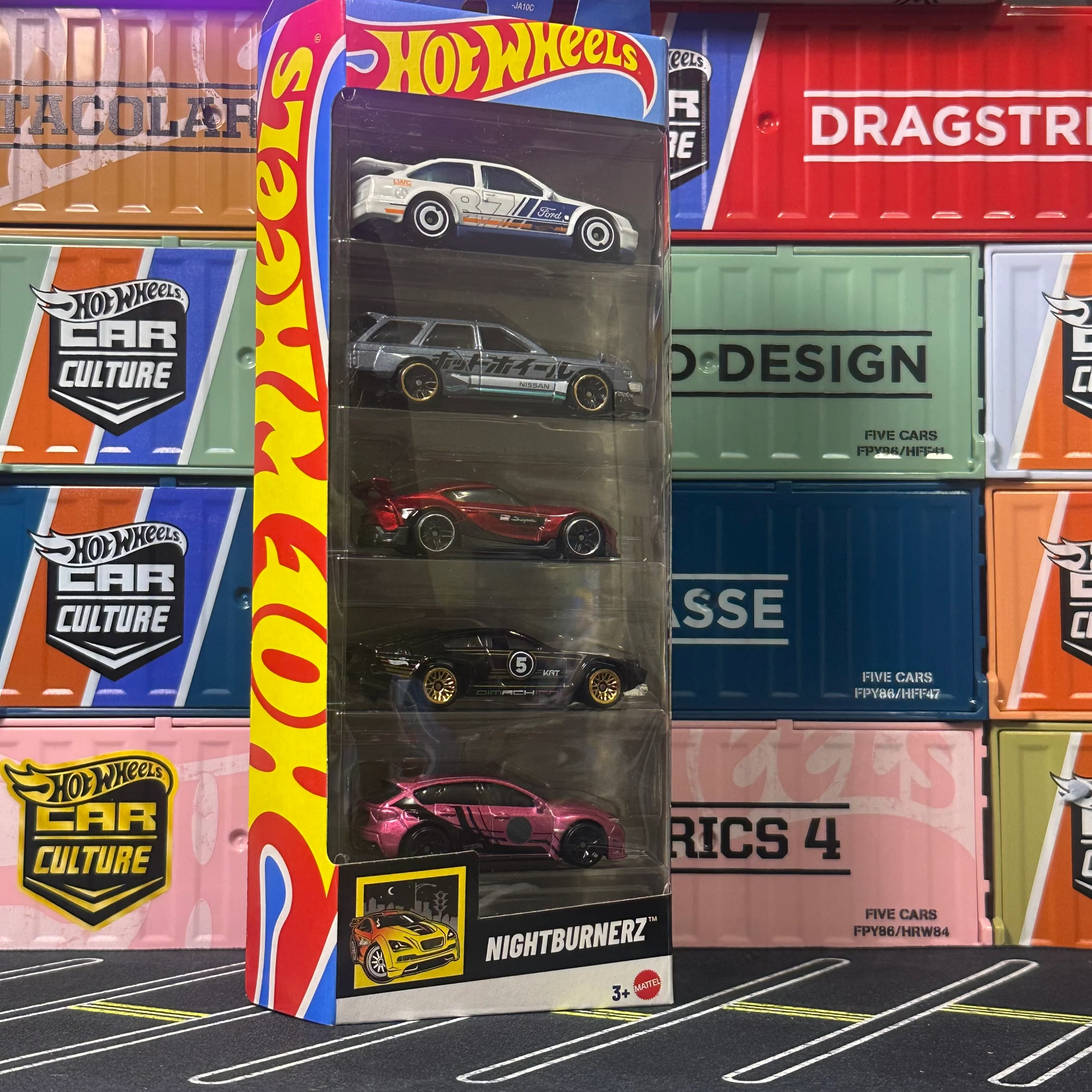 Hot Wheels 2025 Nightburnerz 5 Car Pack JBJ87 - Image 2