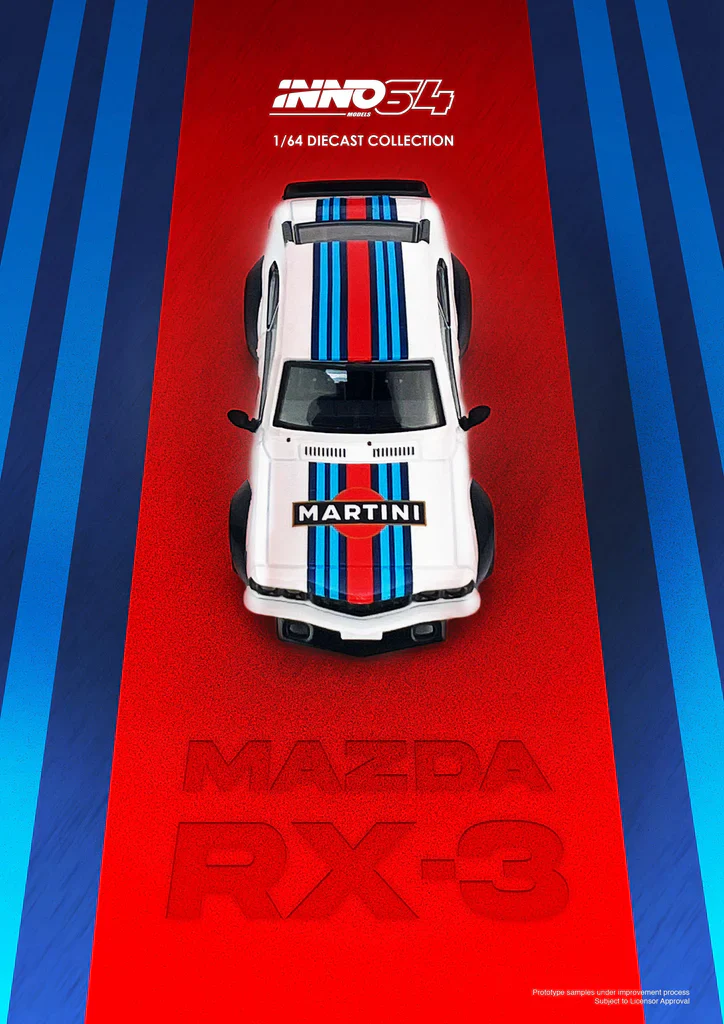 INNO64 1:64 Mazda Savanna RX3 Martini Racing Livery - Image 2