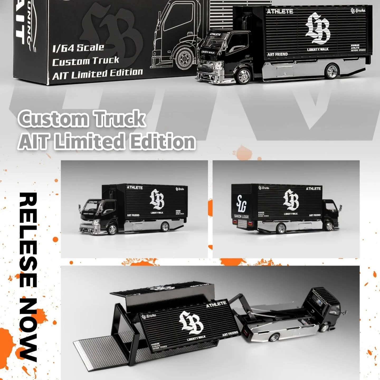 Micro Turbo 1:64 Liberty Walk AIT Custom Limited Edition Gull Wing Truck - Image 3