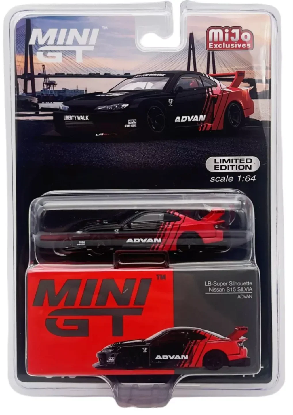 Mini GT Nissan LB-Super Silhouette S15 Silvia ADVAN #649 - Image 5