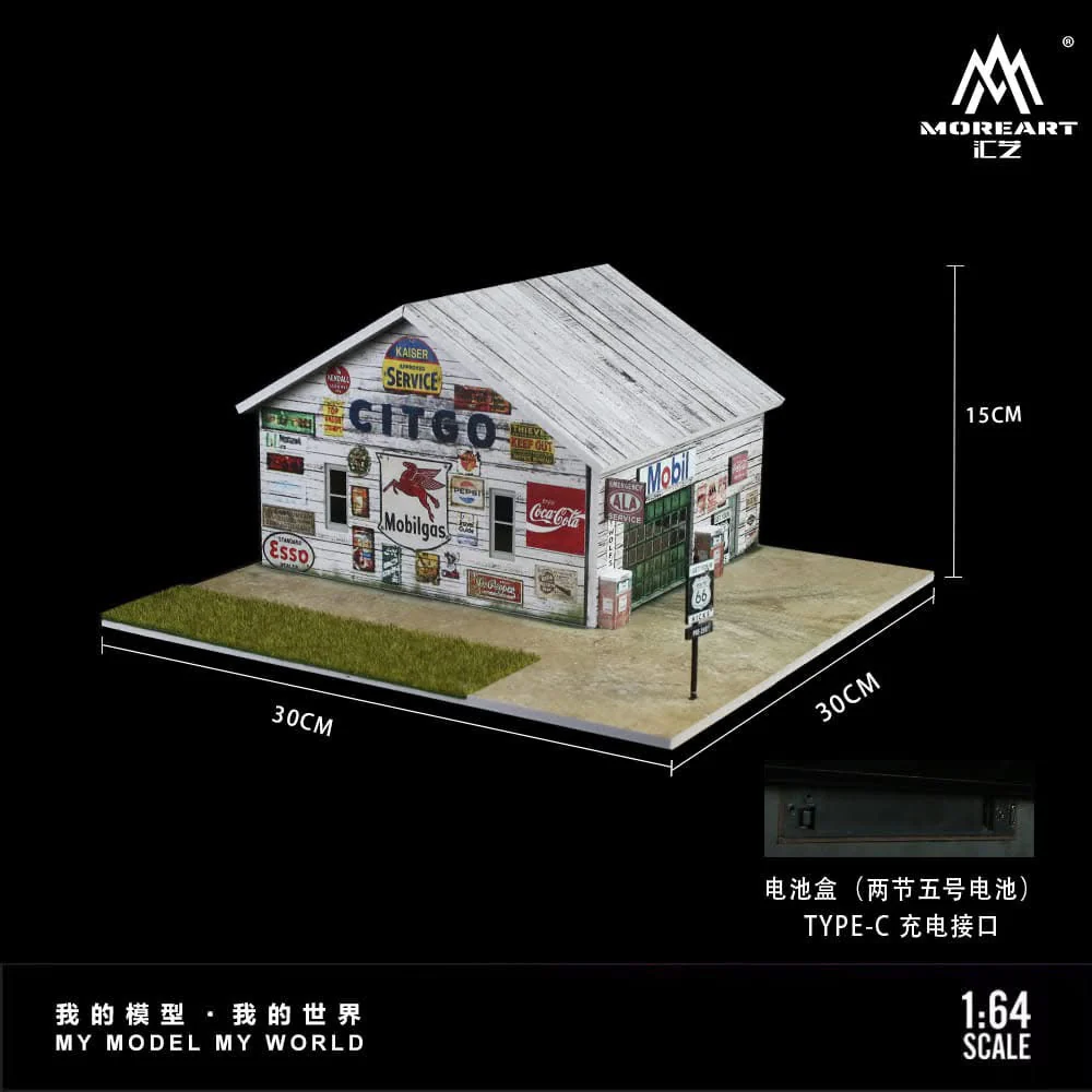 MOREART American Factory Scene 1:64 Diorama with LED Lighting - Image 3