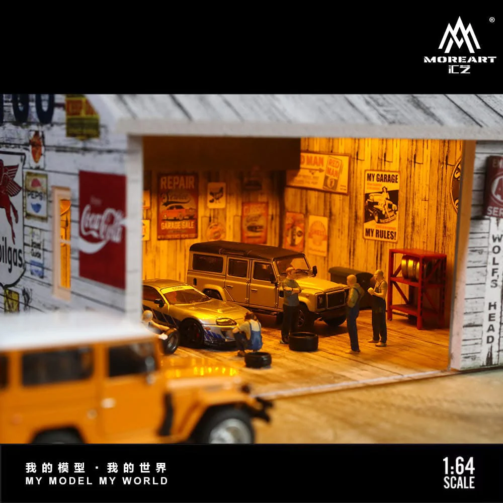 MOREART American Factory Scene 1:64 Diorama with LED Lighting - Image 4