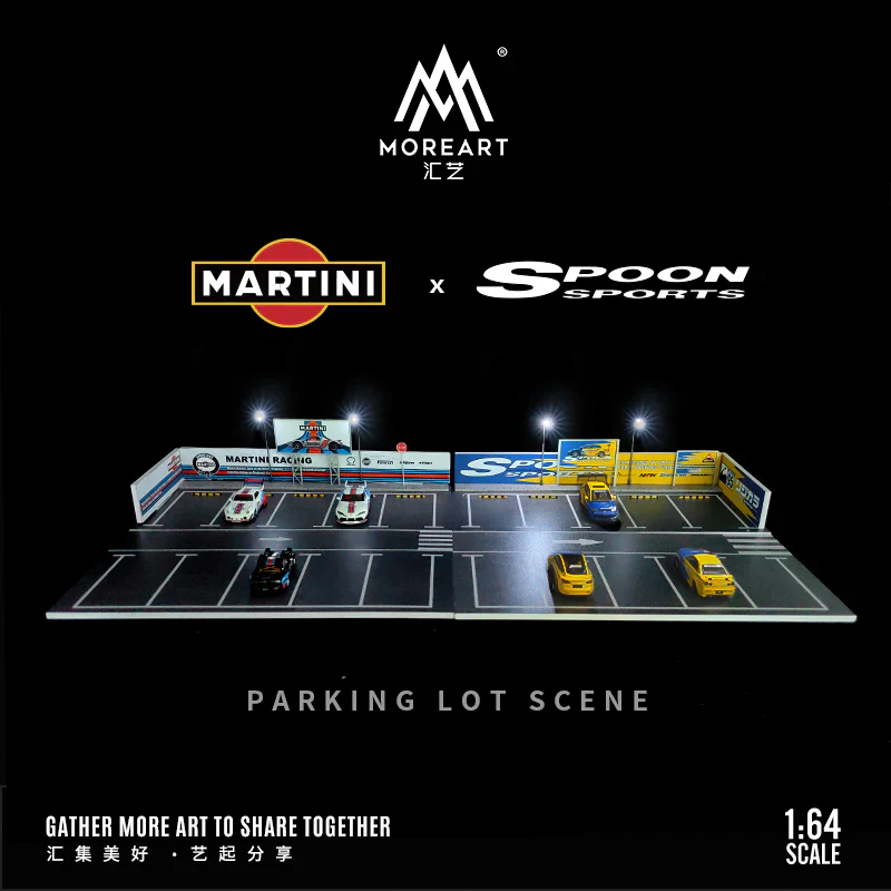 MOREART B-Spoon Car Park Scene 1:64 Diorama with LED Lighting - Image 5
