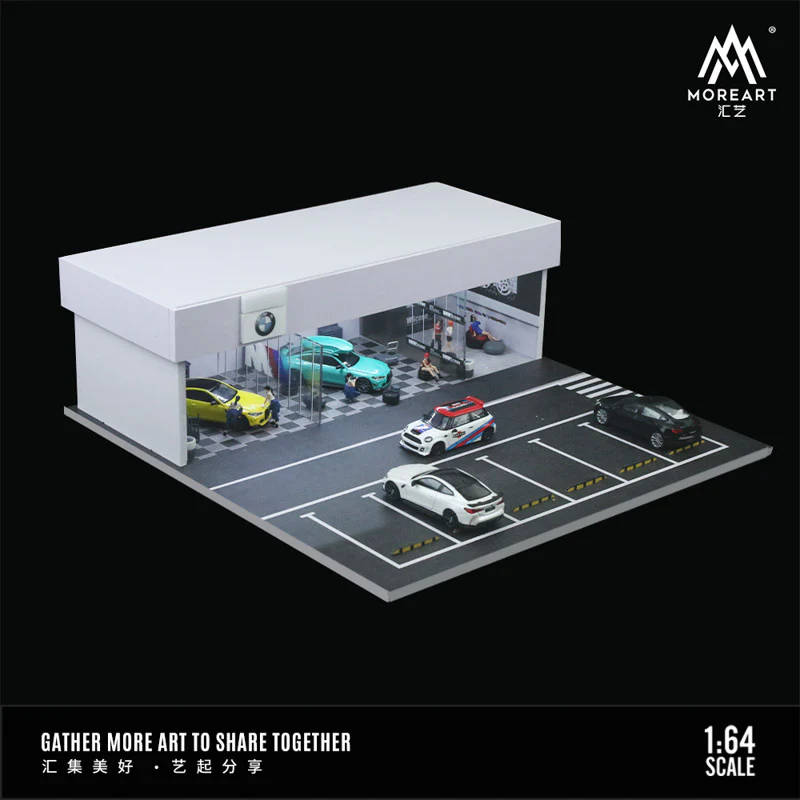 MOREART BMW Workshop 1:64 Diorama with LED Lighting - Image 3
