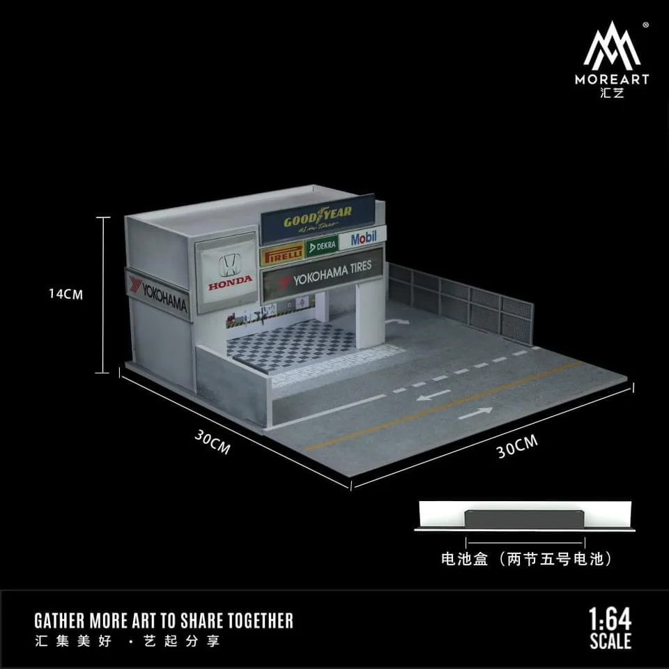 MOREART Car Modification Shop 1:64 Diorama with LED Lighting - Image 3