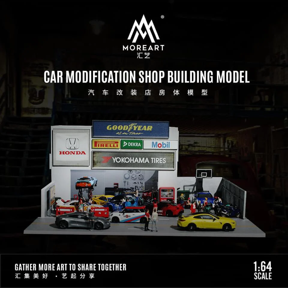 MOREART Car Modification Shop 1:64 Diorama with LED Lighting - Image 4
