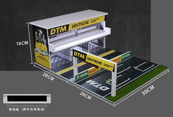 MOREART DTM Track 3D Cube Scene 1:64 Diorama with LED Lighting - Image 4