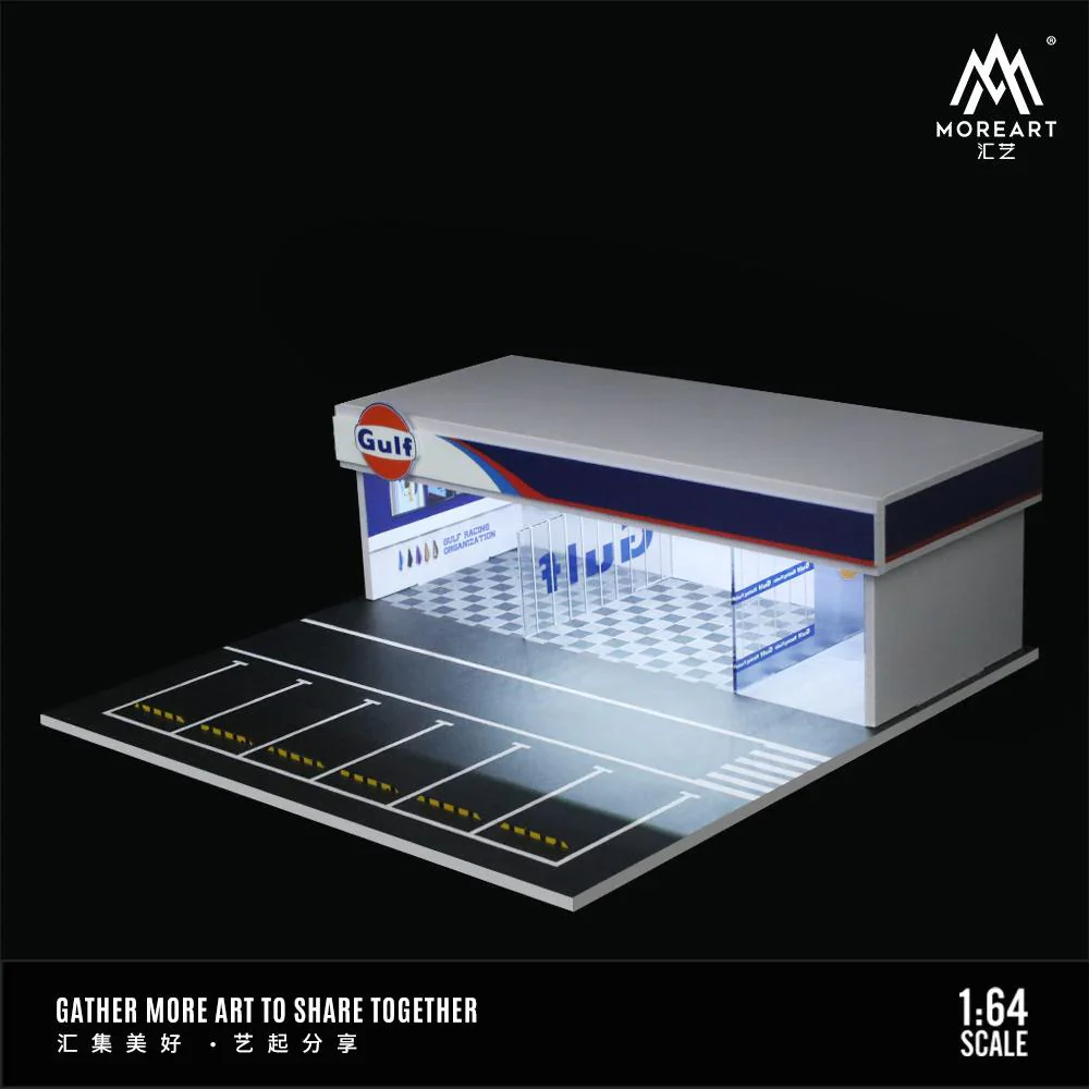MOREART Gulf Oil Workshop 1:64 Diorama with LED Lighting - Image 2