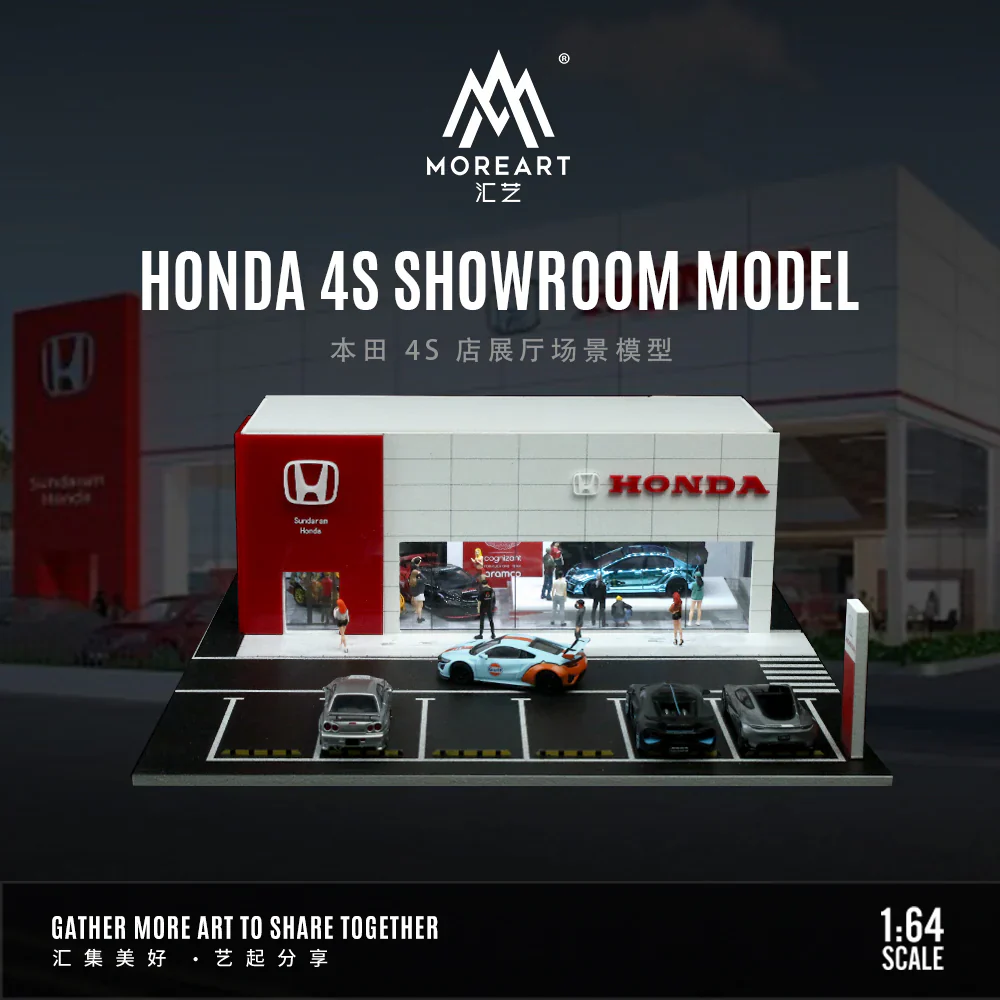 MOREART Honda Showroom 1:64 Diorama with LED Lighting - Image 3