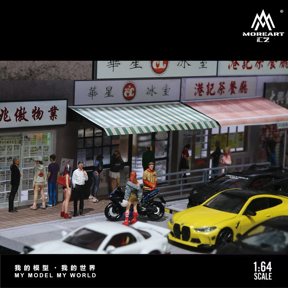 MOREART Hong Kong Street View 01 or 02 1:64 Diorama with LED Lighting - Image 2