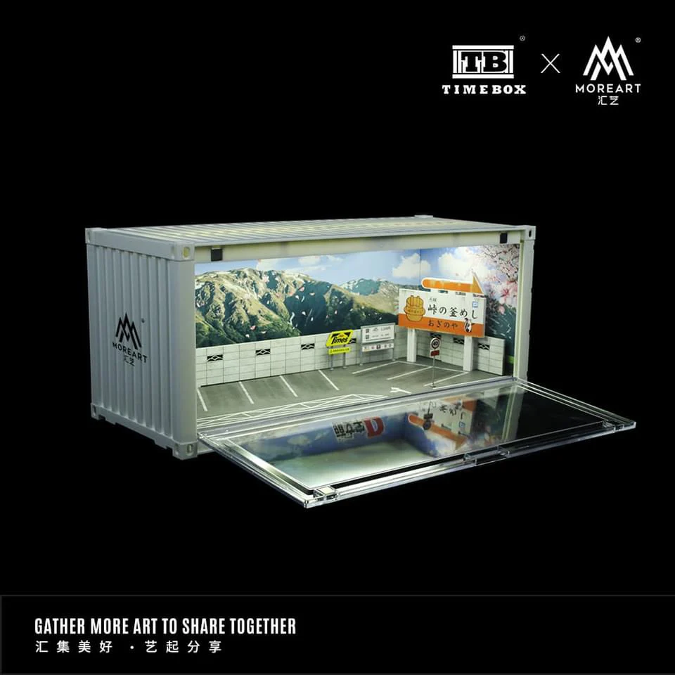 MOREART Initial D Container Parking Lot Scene 1:64 Diorama with LED Lighting - Image 3