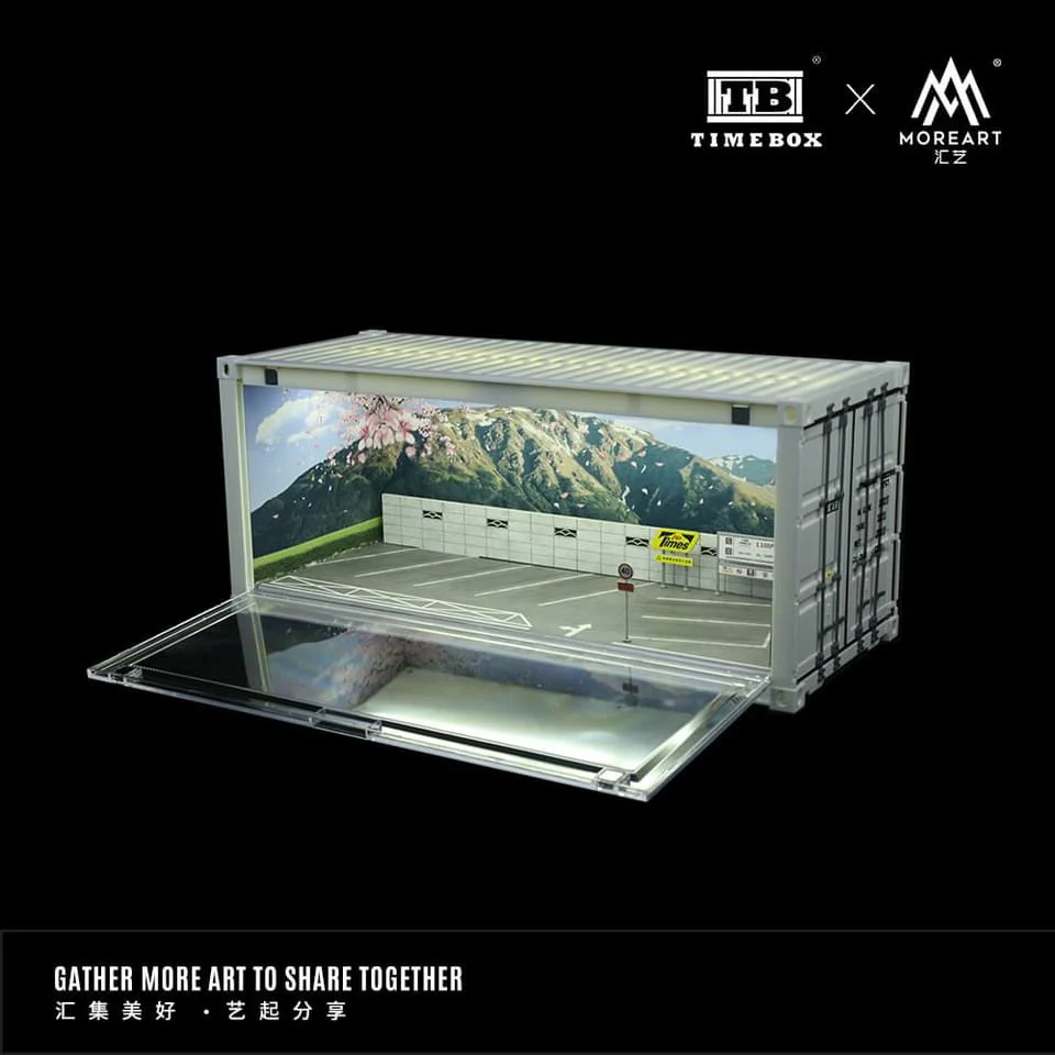 MOREART Initial D Container Parking Lot Scene 1:64 Diorama with LED Lighting - Image 4