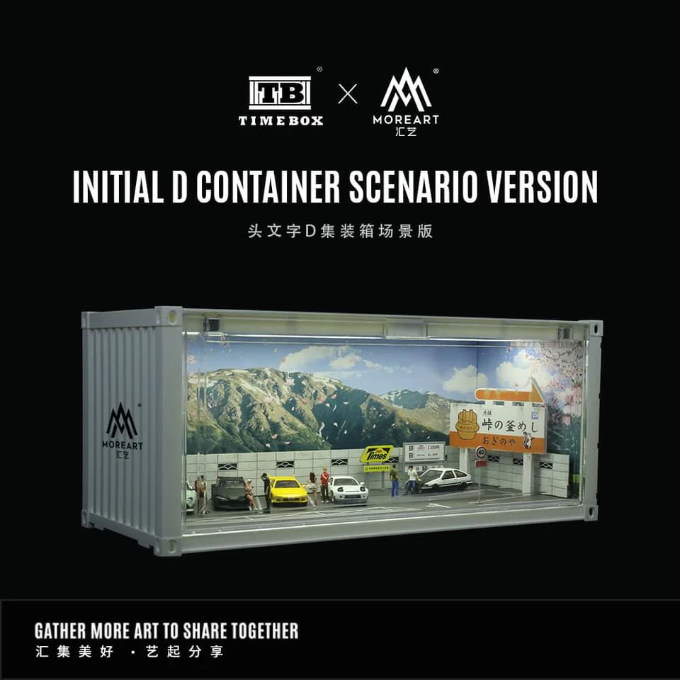 MOREART Initial D Container Parking Lot Scene 1:64 Diorama with LED Lighting - Image 5