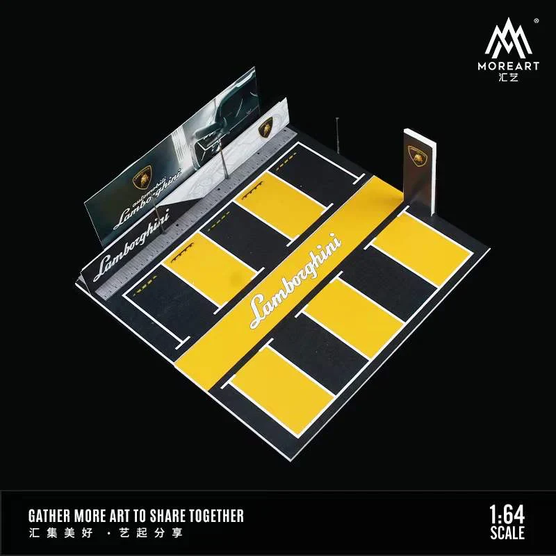 MOREART Lamborghini Car Park Scene 1:64 Diorama with LED Lighting - Image 4