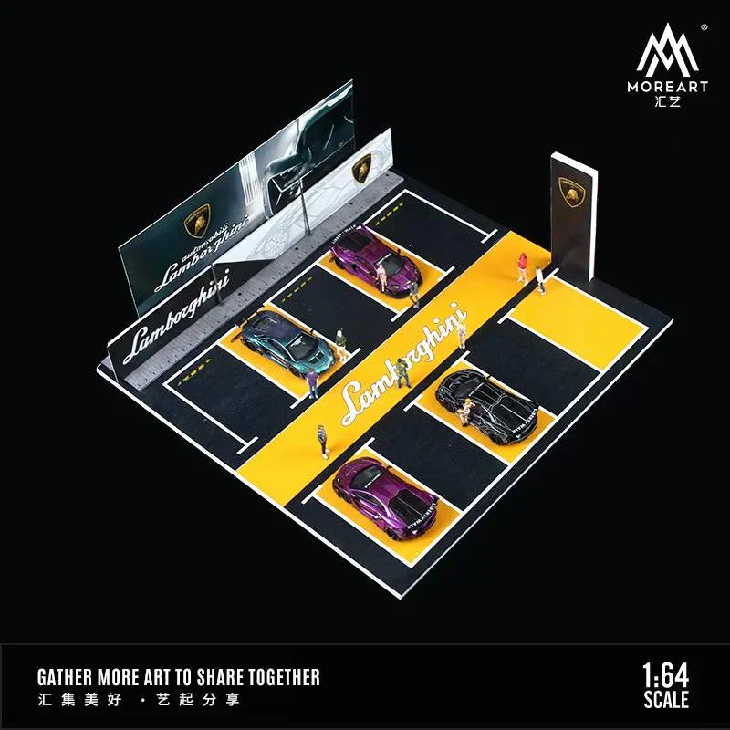 MOREART Lamborghini Car Park Scene 1:64 Diorama with LED Lighting - Image 5