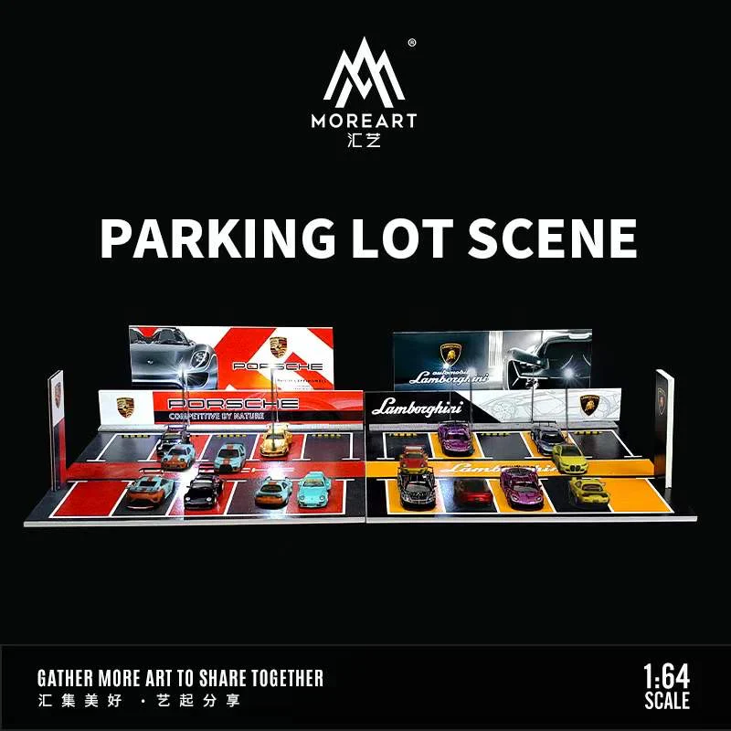 MOREART Lamborghini Car Park Scene 1:64 Diorama with LED Lighting - Image 6