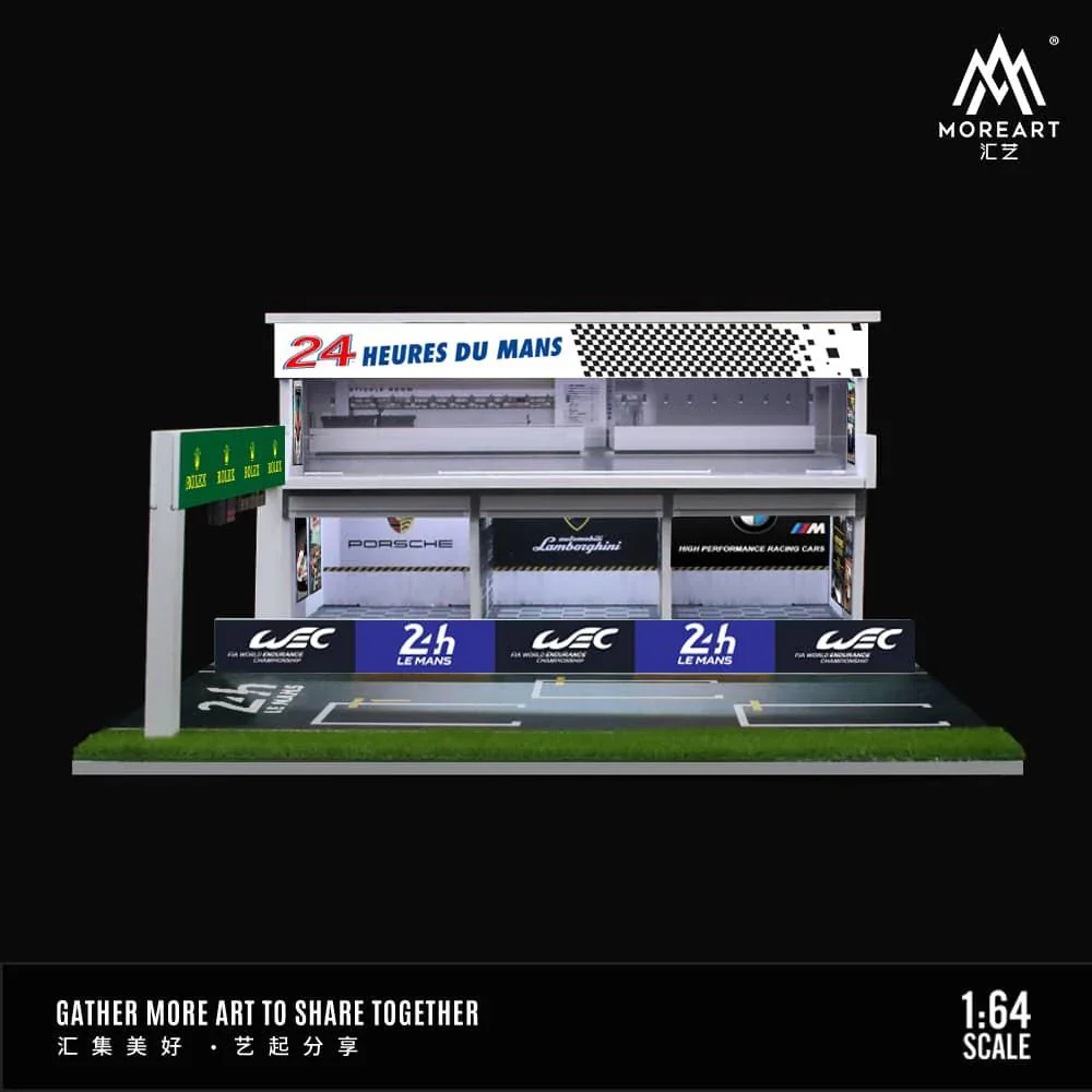 MOREART Le Mans 24hr Track 3D Cube Scene 1:64 Diorama with LED Lighting - Image 2