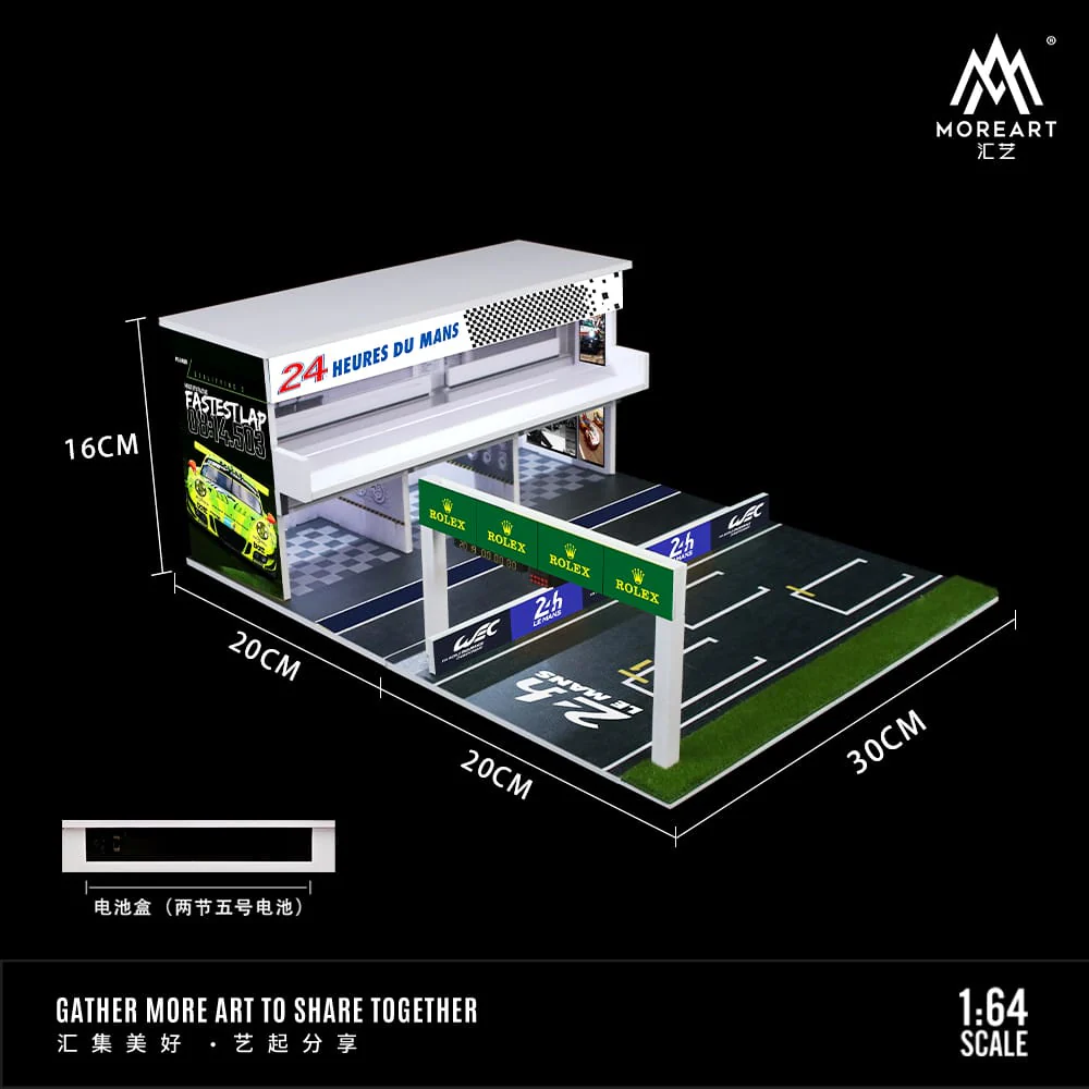 MOREART Le Mans 24hr Track 3D Cube Scene 1:64 Diorama with LED Lighting - Image 4