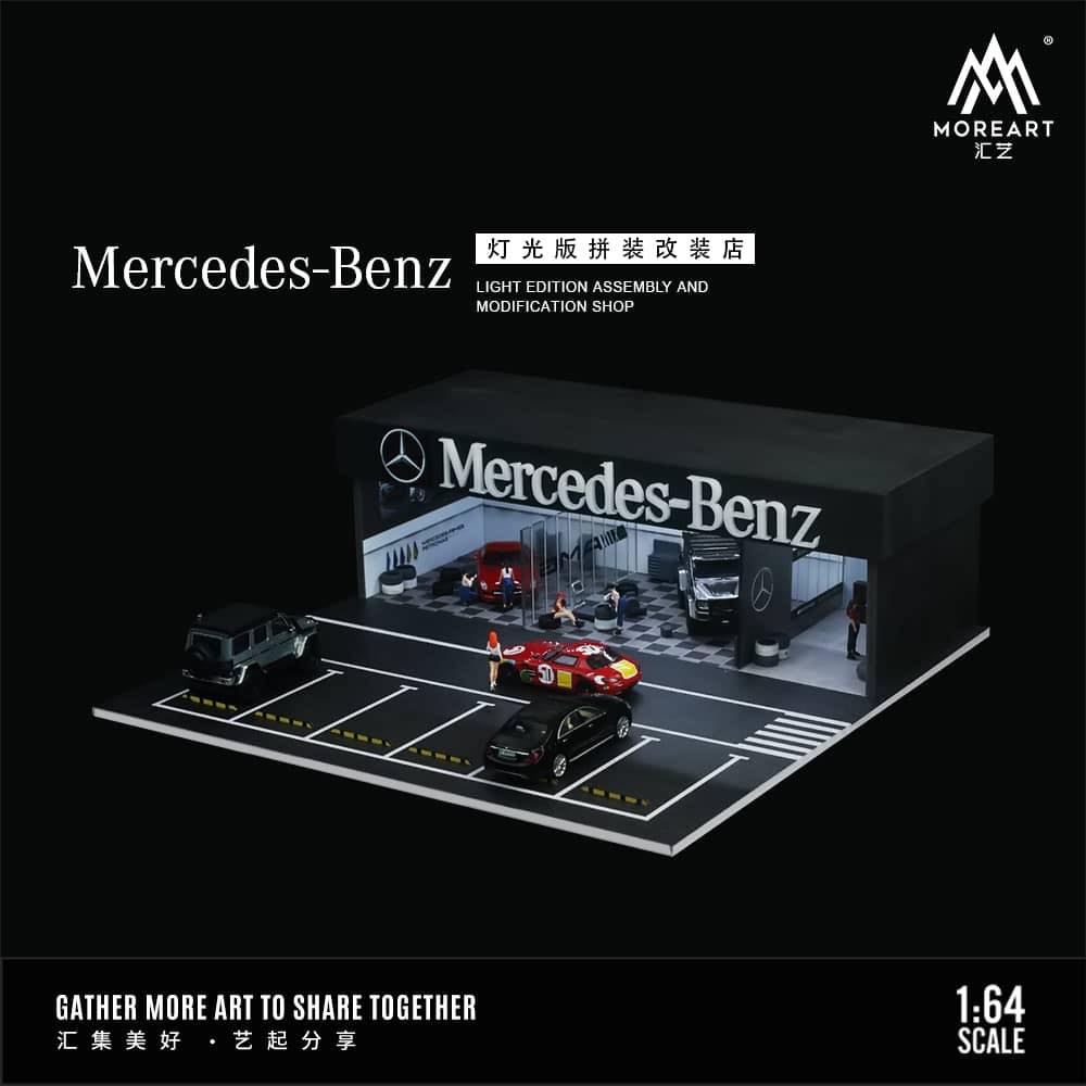 MOREART Mercedes-Benz Workshop 1:64 Diorama with LED Lighting - Image 2