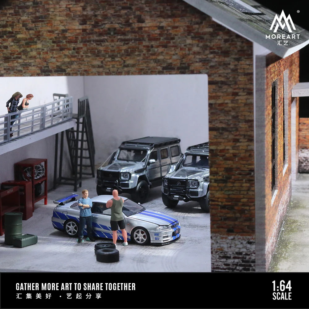 MOREART Old Factory Scene 1:64 Diorama with LED Lighting - Image 2