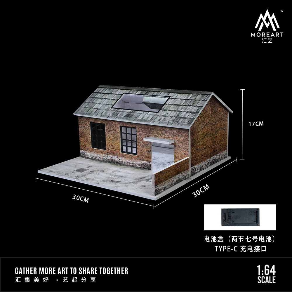 MOREART Old Factory Scene 1:64 Diorama with LED Lighting - Image 3