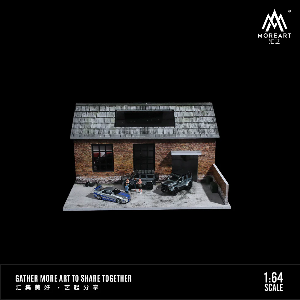 MOREART Old Factory Scene 1:64 Diorama with LED Lighting - Image 4