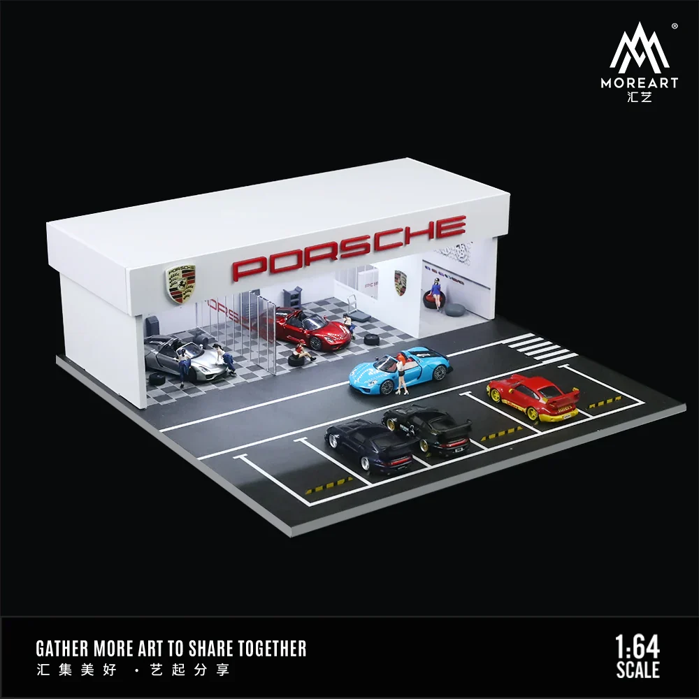 MOREART Porsche Workshop 1:64 Diorama with LED Lighting - Image 4