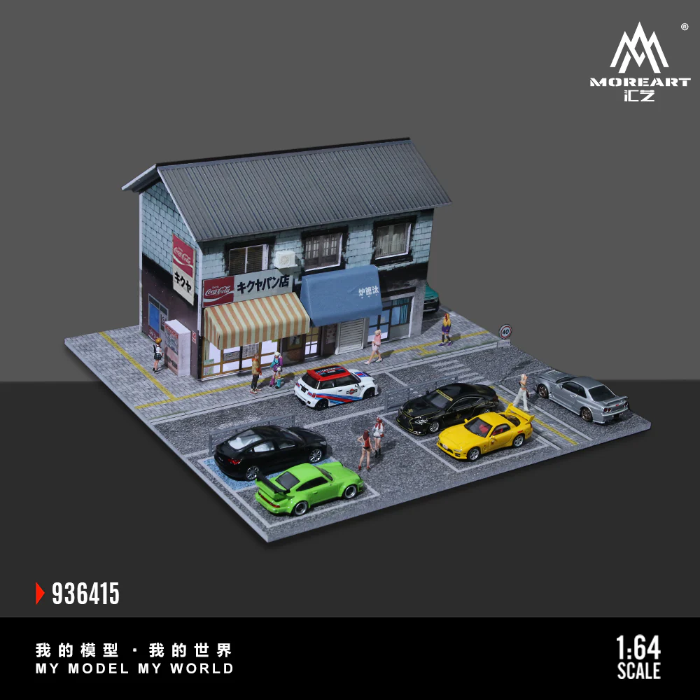 MOREART Street Bakery Scene 1:64 Diorama with LED Lighting - Image 2