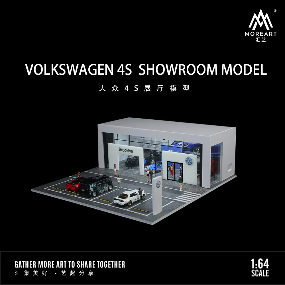 MOREART Volkswagen 4S Showroom 1:64 Diorama with LED Lighting - Image 4