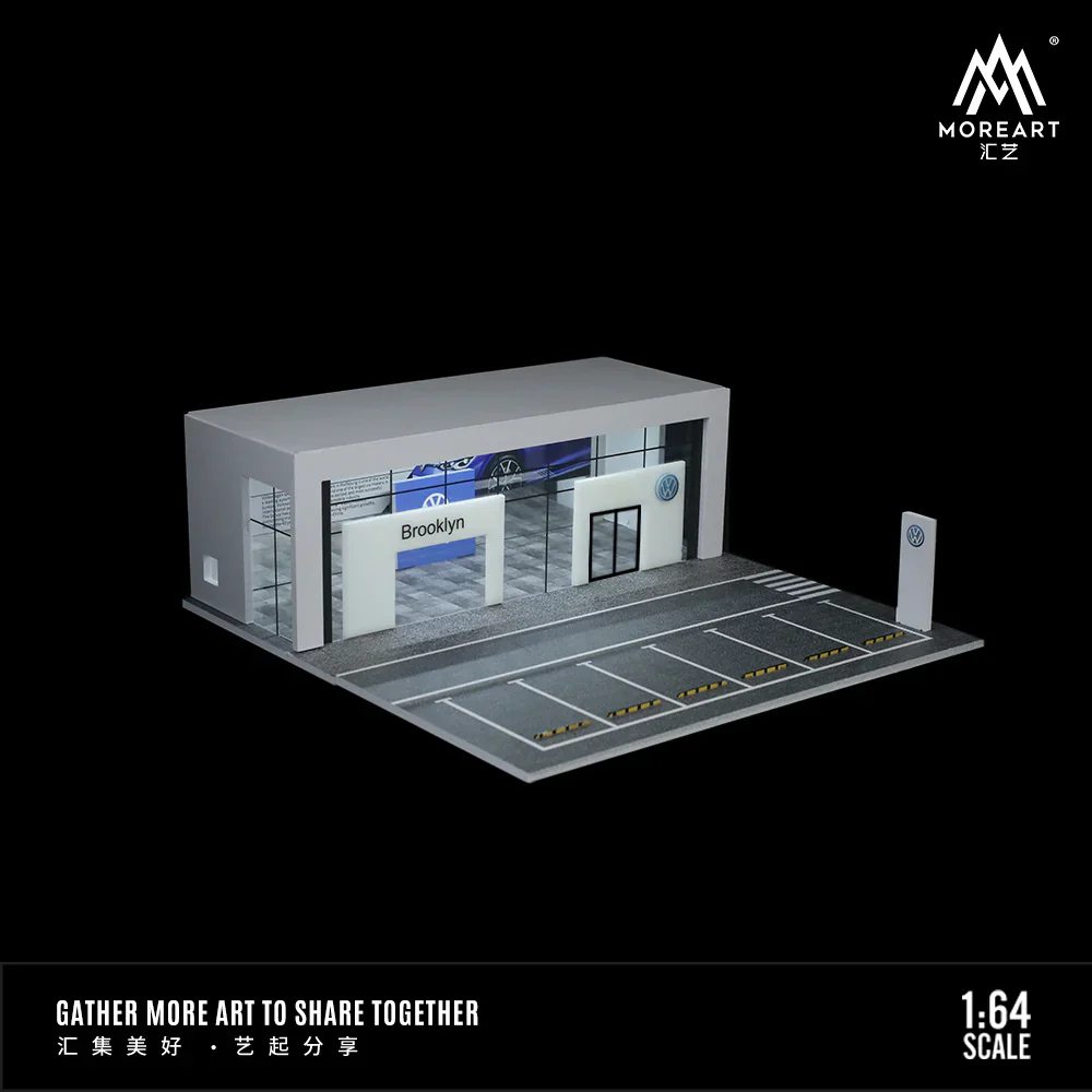 MOREART Volkswagen 4S Showroom 1:64 Diorama with LED Lighting - Image 5