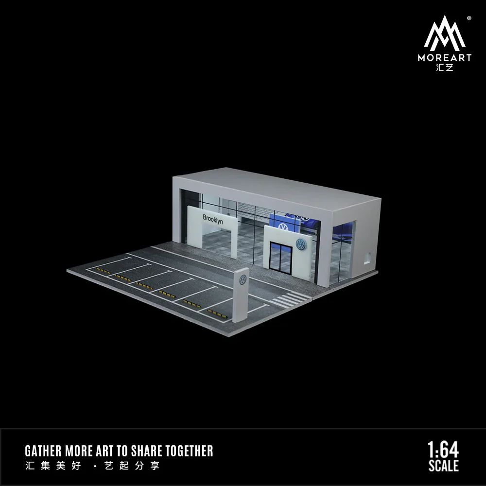 MOREART Volkswagen 4S Showroom 1:64 Diorama with LED Lighting - Image 6