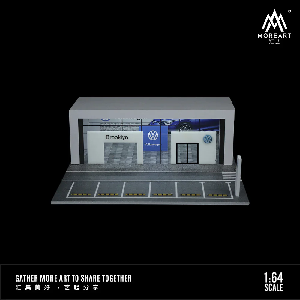 MOREART Volkswagen 4S Showroom 1:64 Diorama with LED Lighting - Image 7