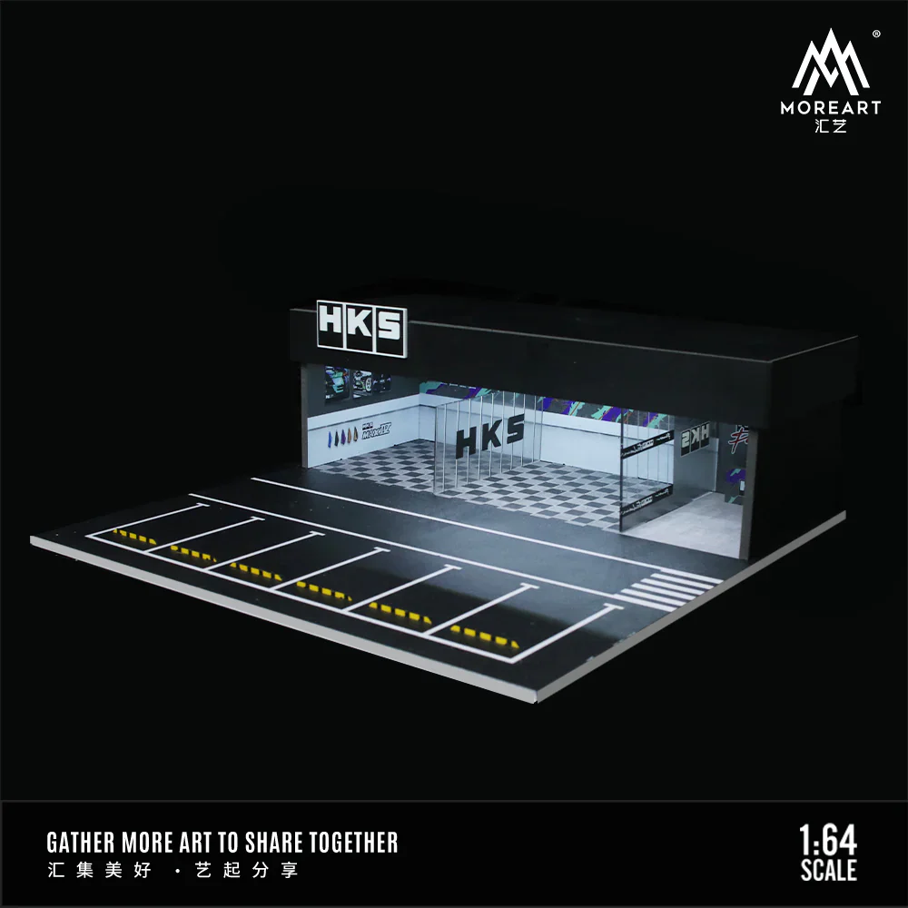 MOREART HKS Workshop 1:64 Diorama with LED Lighting - Image 3