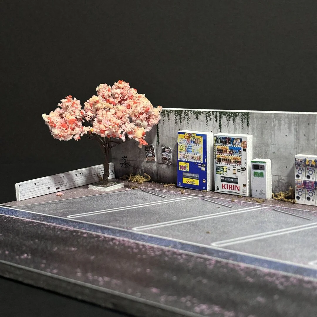 Mr Dioramas Japan Sakura Car Park 1:64 Diorama Scene - Image 4