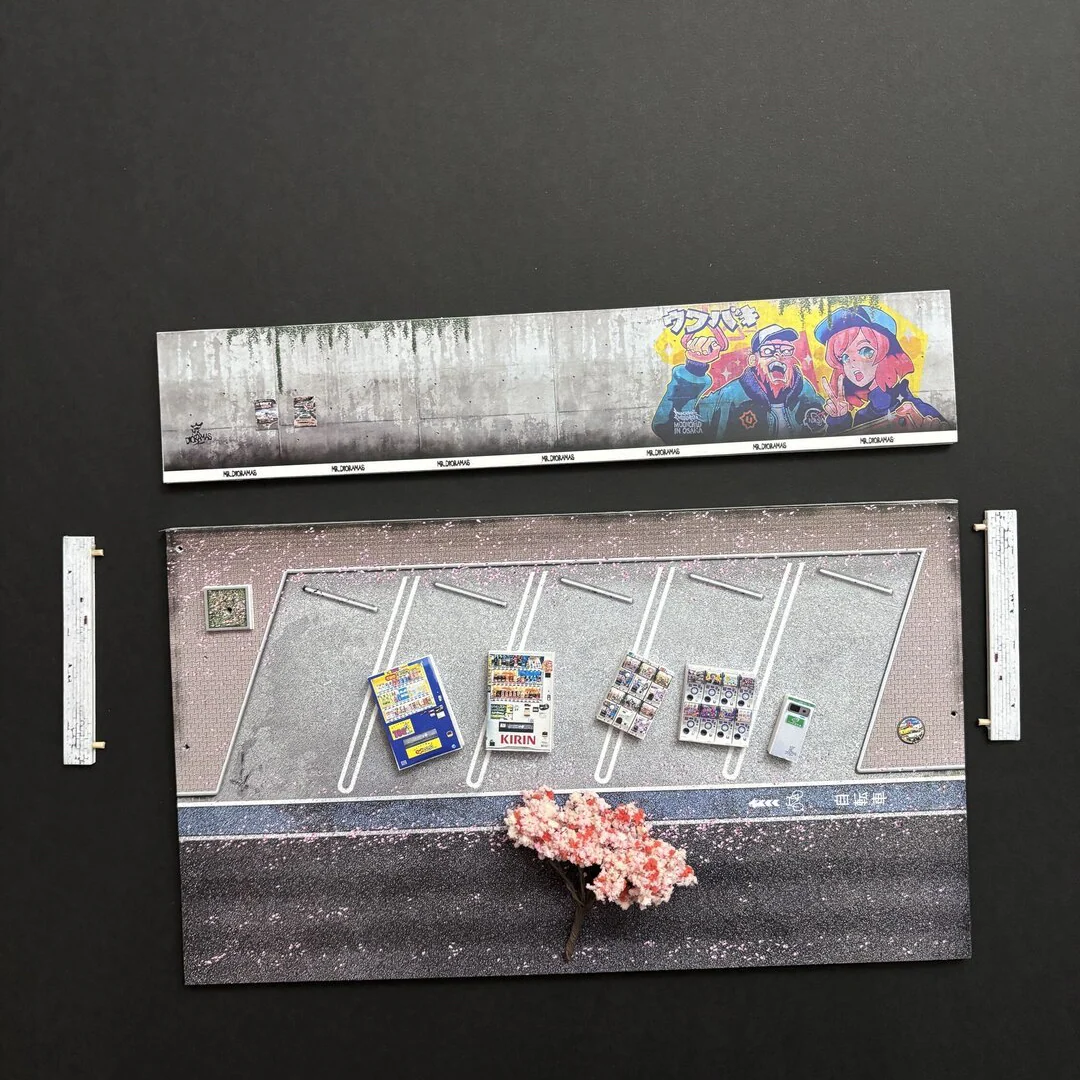 Mr Dioramas Japan Sakura Car Park 1:64 Diorama Scene - Image 5