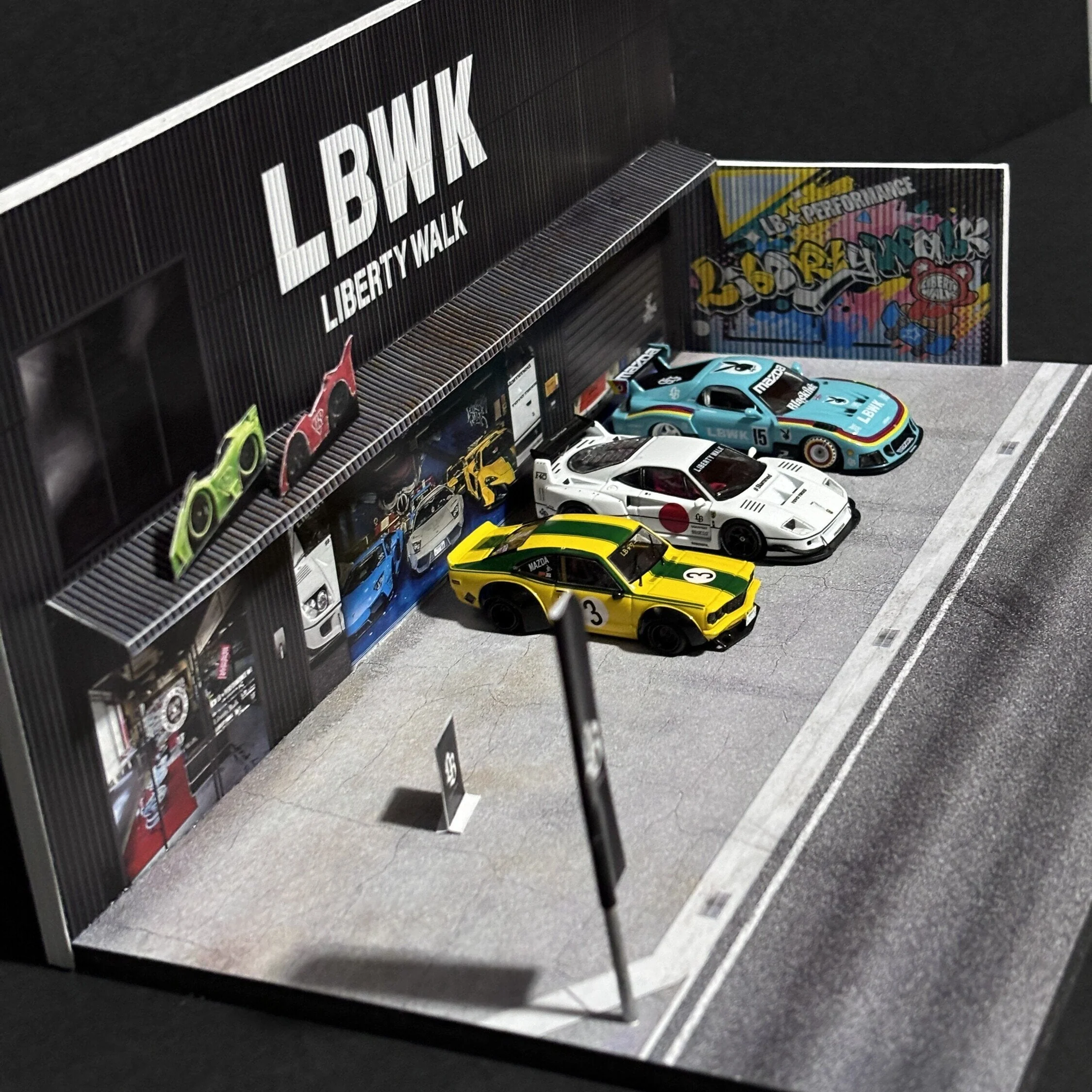Mr Dioramas LBWK Liberty Walk Garage 1:64 Diorama Scene - Image 3