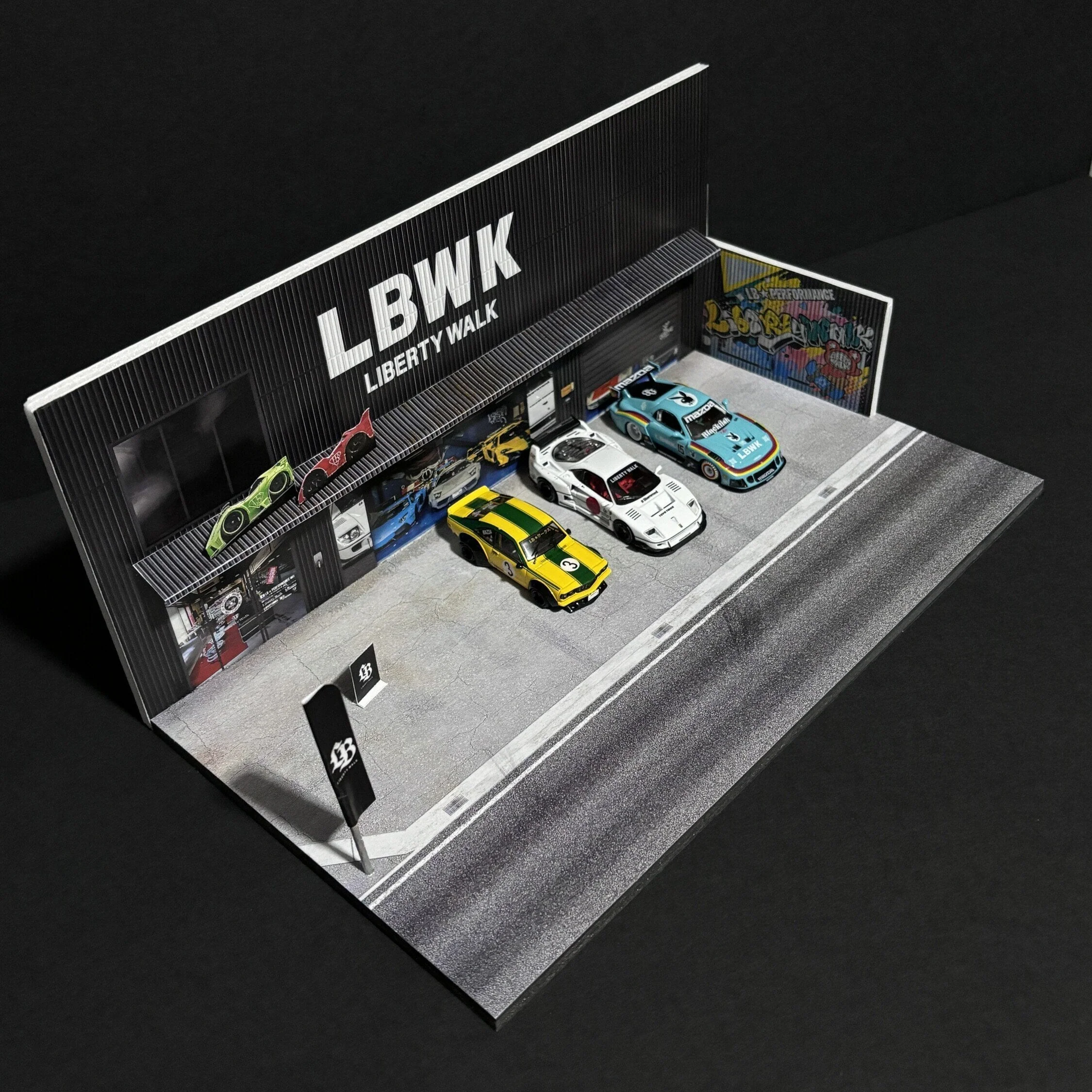Mr Dioramas LBWK Liberty Walk Garage 1:64 Diorama Scene - Image 4