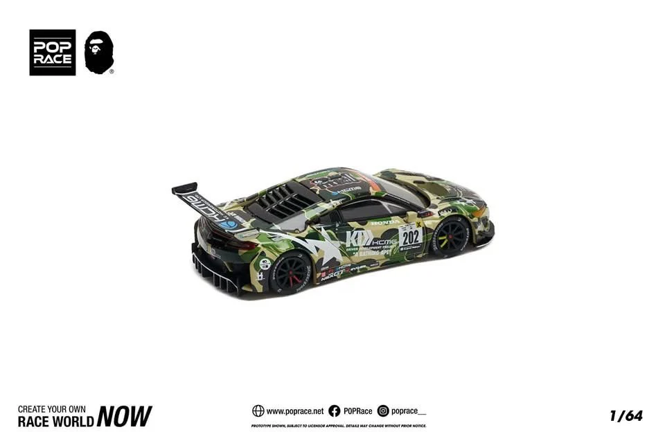 POP RACE X Bape 1:64 Honda NSX GT3 EVO22 - Image 3