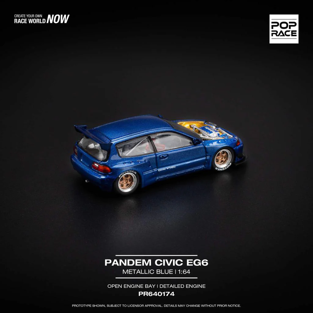 *PREORDER* POP RACE PANDEM CIVIC EG6 v1.5 METALLIC BLUE - Image 2