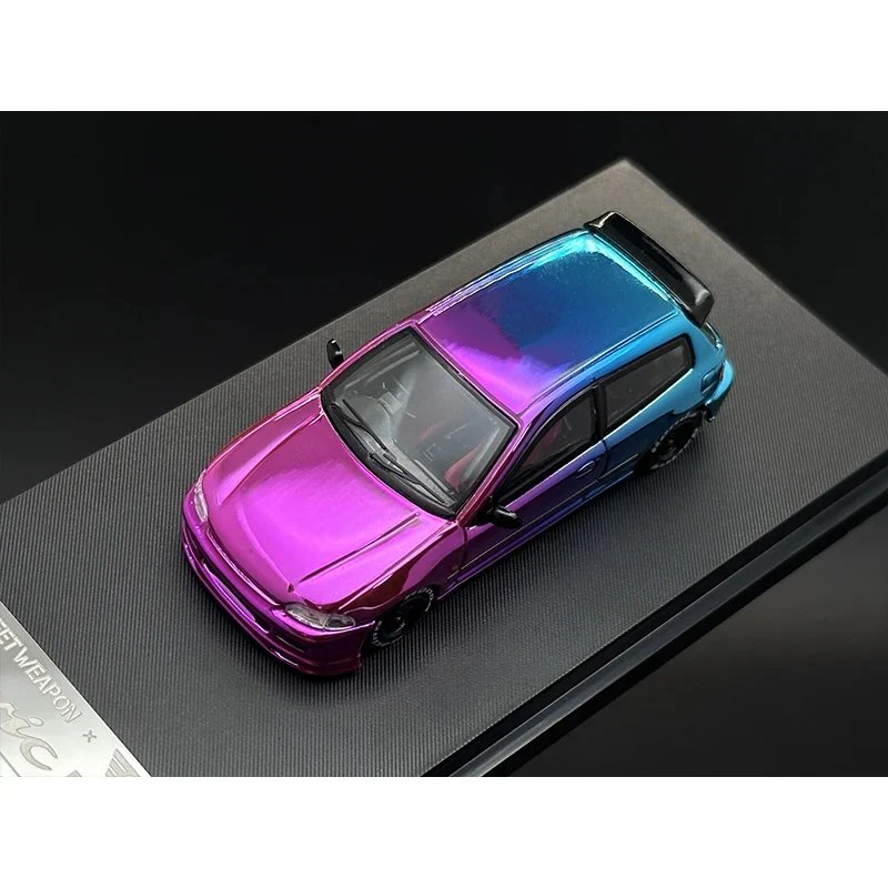 Street Weapon 1:64 EG6 Civic Electroplated Chameleon Pink Purple Blue - Image 4