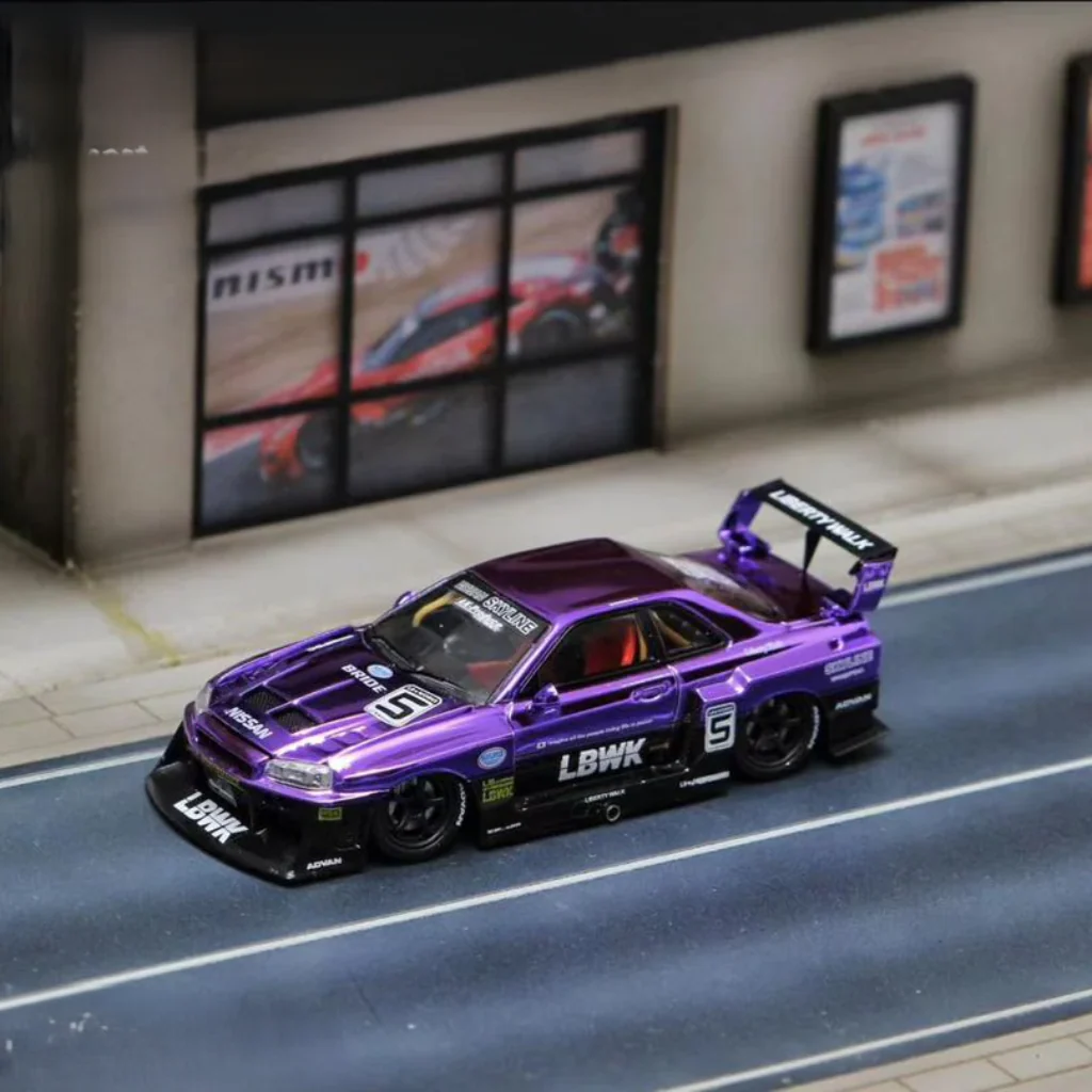 Street Weapon 1:64 Nissan Skyline ER34 LBWK Super Silhouette - Purple Chrome - Image 6