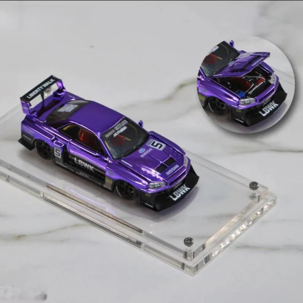Street Weapon 1:64 Nissan Skyline ER34 LBWK Super Silhouette - Purple Chrome - Image 7